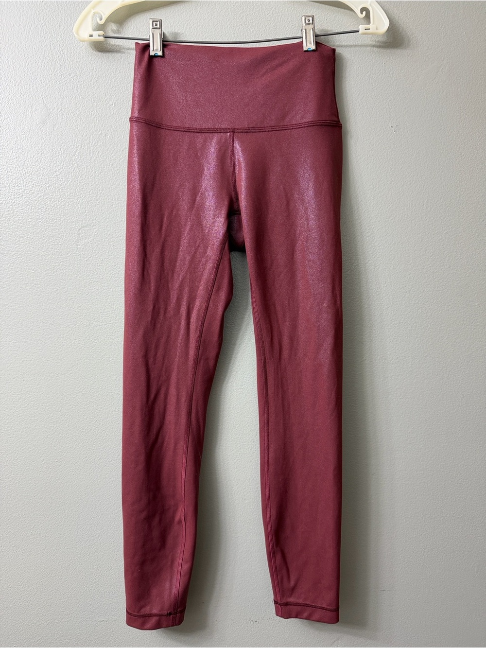 Lululemon Wunder Train High-Rise Tight 25" *Foil in Radiate Foil Red Merlot 4 - Picture 2 of 7